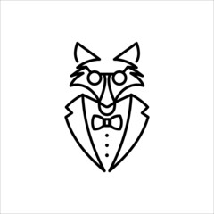 fox logo. professor logo. businessman.