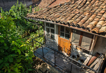 Old abandoned residential house in Veliko Tarnovo in Bulgaria.