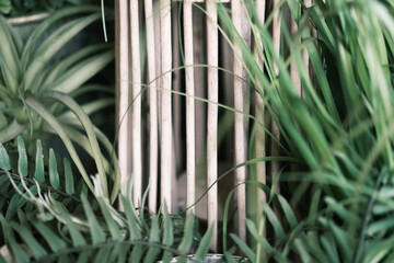 decoration flowers and food on wedding tables