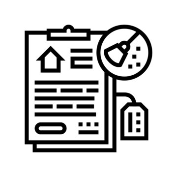 end of tenancy cleaning line icon vector. end of tenancy cleaning sign. isolated contour symbol black illustration