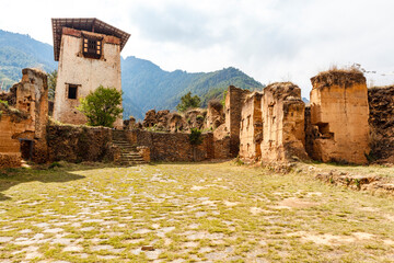 Ruins of the Drukgyel Dzong in Paro, Western Bhutan, Asia