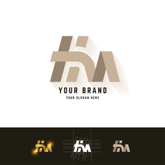 Letter HM or HN monogram logo