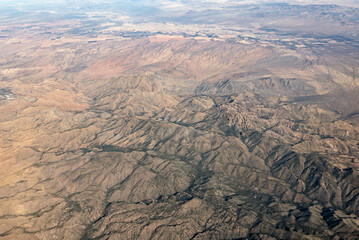 Fototapeta na wymiar Aerial view of Chiricahua mountains in Arizona, USA