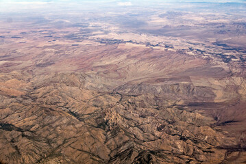 Aerial view of Chiricahua mountains in Arizona, USA