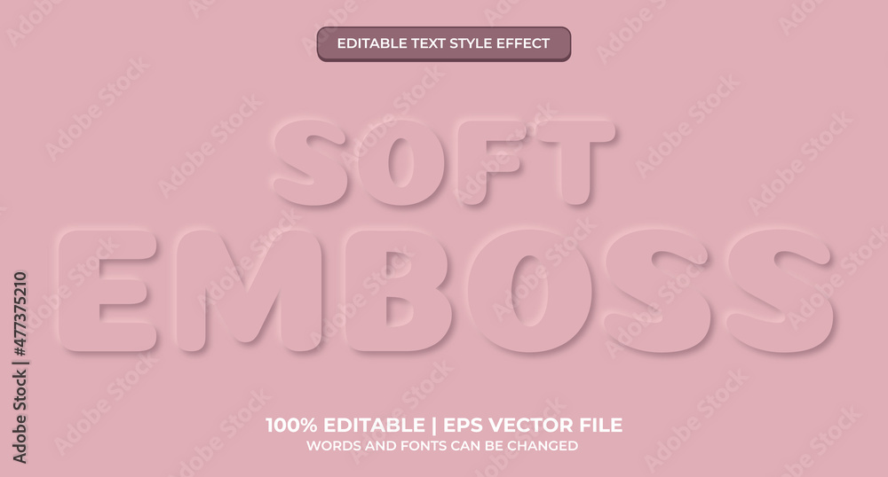 Poster neomorphic text effect. neomorphisme emboss 3d simple pink modern editable text effect
