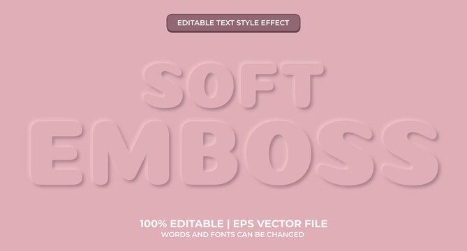 Neomorphic text effect. Neomorphisme emboss 3d simple pink modern editable text effect