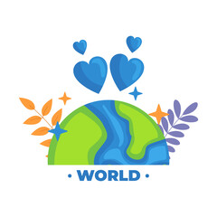 earth and leaf illustration vector