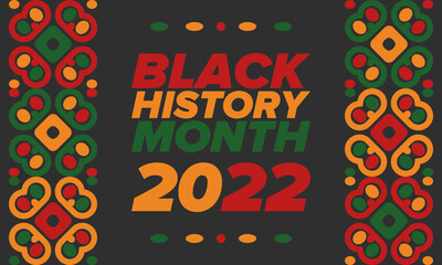 Fototapeta premium Black History Month. African American History. Celebrated annual. In February in United States and Canada. In October in Great Britain. Poster, card, banner, background. Vector illustration