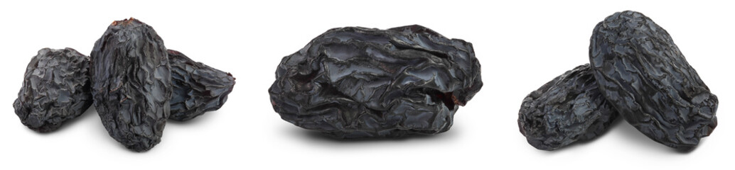 Yellow raisins isolated on white background with clipping path and full depth of field. Set or collection