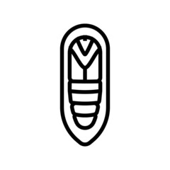 pupa cocoon silkworm line icon vector. pupa cocoon silkworm sign. isolated contour symbol black illustration - obrazy, fototapety, plakaty