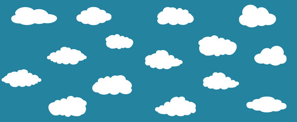 Clouds set isolated on background. Collection of clouds for web site, poster, placard and wallpaper. Creative modern concept. Clouds vector illustration