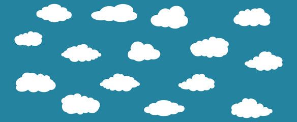 Clouds set isolated on background. Collection of clouds for web site, poster, placard and wallpaper. Creative modern concept. Clouds vector illustration