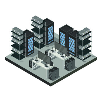 Isometric server room