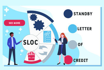 SLOC - Standby Letter Of Credit acronym. business concept background. vector illustration concept with keywords and icons. lettering illustration with icons for web banner, flyer, landing page