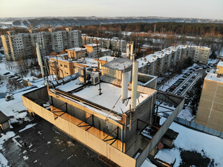 Aerial view of GSM antennas on the roof