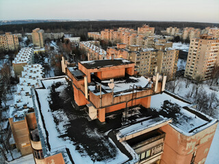 Aerial view of GSM antennas on the roof