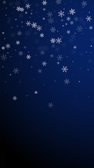 Sparse snowfall Christmas background. Subtle flyin
