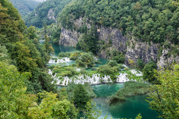 Aerial view of the Plitvice Lakes National Park, Croatia