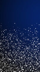 Random white dots Christmas background. Subtle fly