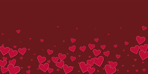 Red heart love confettis. Valentine's day falling