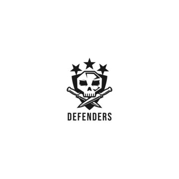 Modern design silhouette Defenders logo design