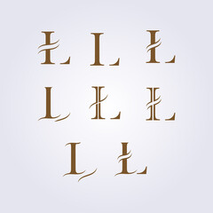 set bundle Alphabet letters Initials Monogram logo L, L INITIAL logo vector illustration design, L icon favicon symbol, template brand, business, website favicon