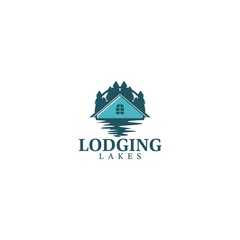 Modern design flat colorful Lodging logo design 