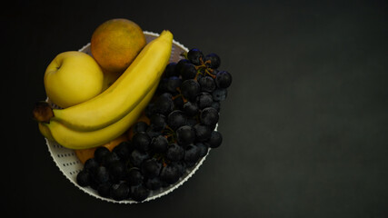 fruits on black