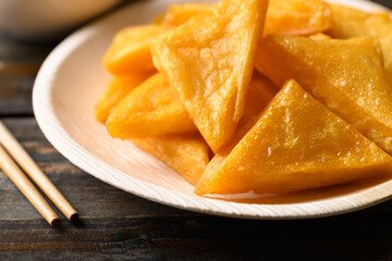 Deep fried Burmese tofu, Tai Yai food in Northern of Thailand