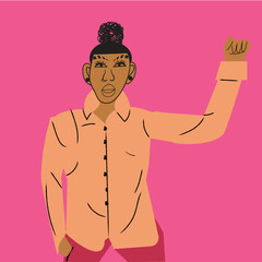 Fototapeta premium Gay woman raising her fist 