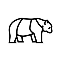 panda animal in zoo line icon vector. panda animal in zoo sign. isolated contour symbol black illustration