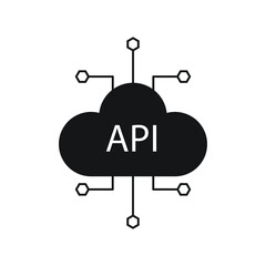 API cloud integration icon design isolated on white background