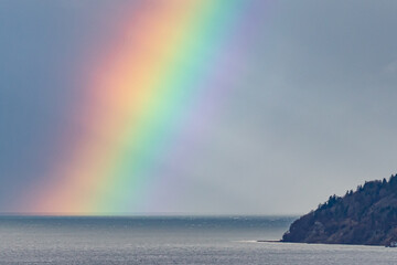 Bright Partial Rainbow Shines off Scachet Head on Whidbey Island