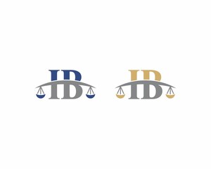 Letters IB Logo With Scale of Justice Logo Icon 001