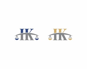 Letters IK Logo With Scale of Justice Logo Icon 001
