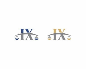 Letters IX Logo With Scale of Justice Logo Icon 001