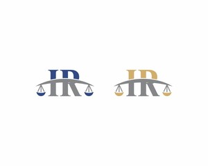 Letters IR Logo With Scale of Justice Logo Icon 001