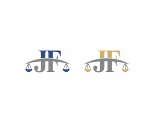 Letters JF Logo With Scale of Justice Logo Icon 001