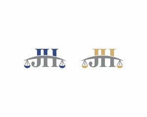 Letters JH Logo With Scale of Justice Logo Icon 001