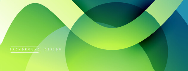 Abstract overlapping lines and circles geometric background with gradient colors