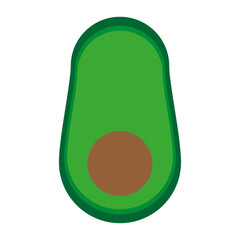 Avocado icon. Colored sign. Diet element. Food symbol. Isolated object. Flat art. Vector illustration. Stock image. 
