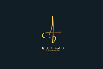 Initial A Logo Design with Handwriting Style. Letter A Signature Logo or Symbol for Wedding, Fashion, Jewelry, Boutique, Botanical, Floral and Business Identity