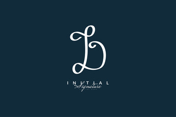 Initial D Logo Design with Handwriting Style. Letter D Signature Logo or Symbol for Wedding, Fashion, Jewelry, Boutique, Botanical, Floral and Business Identity