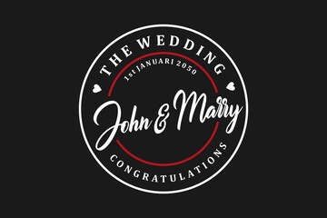 Heart Love Label Stamp for Get Married Engage Wedding during Virus Pandemic Logo Design