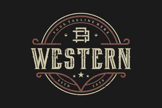 Vintage Country Emblem Typography for Western Bar Restaurant Logo design inspiration