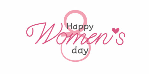 Happy Women's day lettering for banner, frame, card, poster design. International Women's day Calligraphy. Vector illustration.