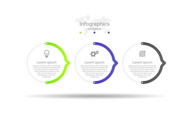 Naklejka premium Infographic business abstract background template circle with 3 step