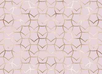 Fototapeta premium Geometric seamless pattern with gold decorative grid.