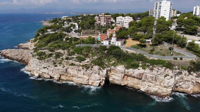 Cap Salou maritime lighthouse Costa Daurada Tarragona Spain