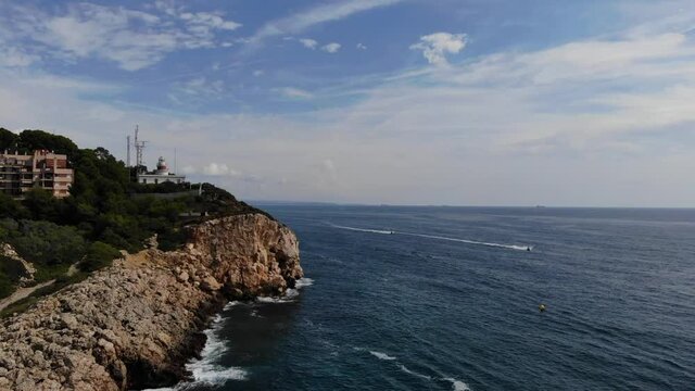 Cap Salou maritime lighthouse Costa Daurada Tarragona Spain